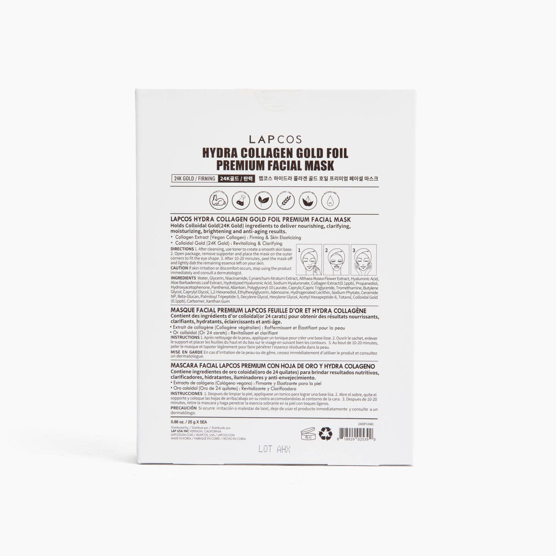 24K Gold Foil Premium Collagen Face Mask | 5-PACK