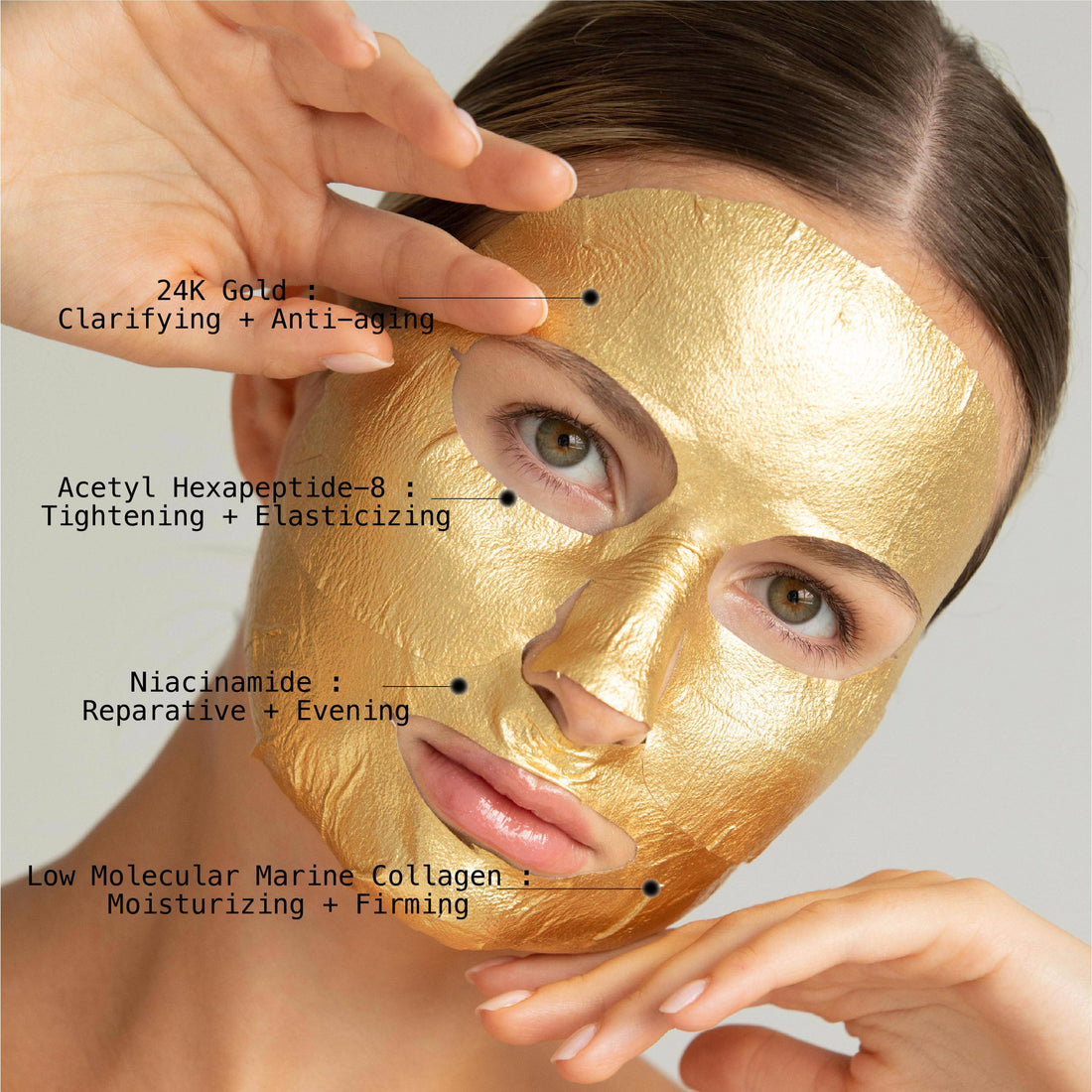 24K Gold Foil Premium Collagen Face Mask | 5-PACK