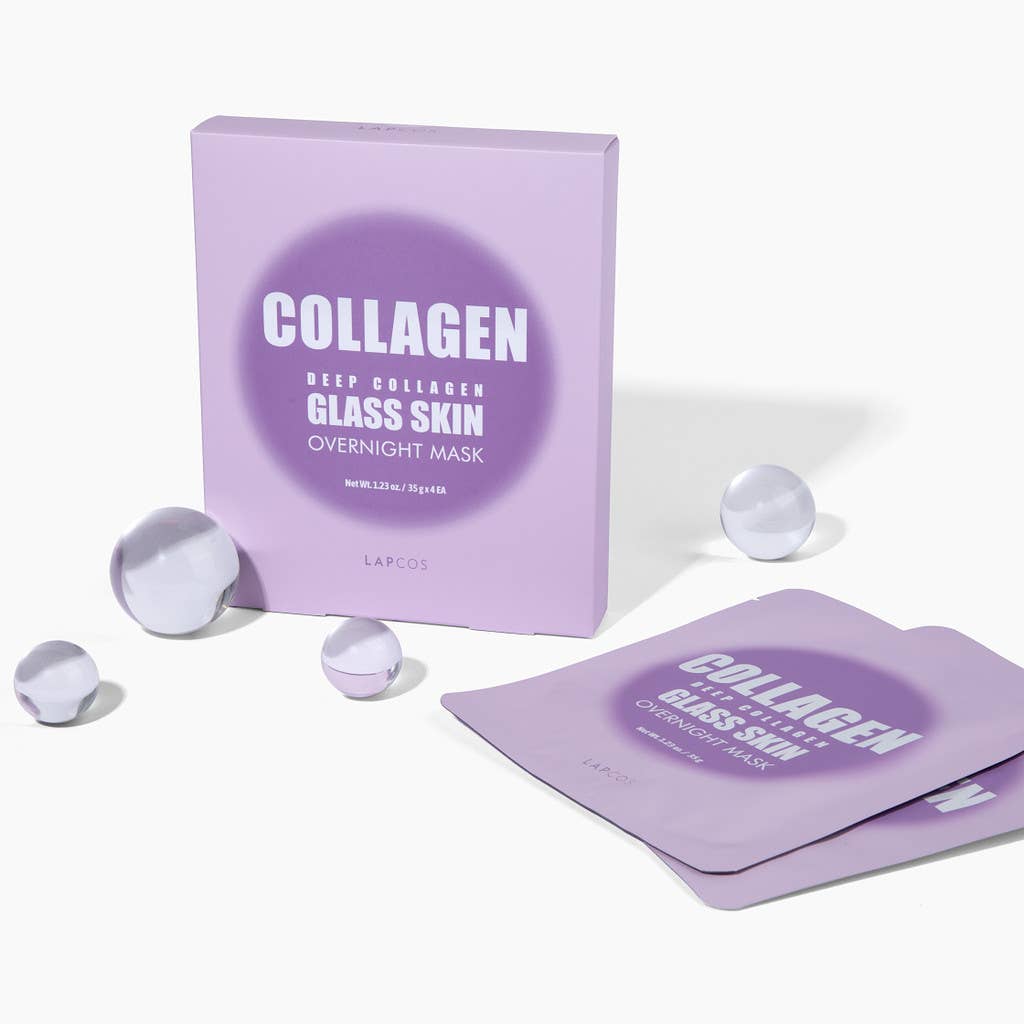 Deep Collagen Glass Skin Overnight Mask 4-Pack Box